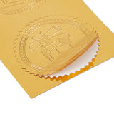 Self Adhesive Gold Foil Embossed Stickers, Medal Decoration Sticker, Gold, Star Pattern, 220x60x0.5mm, 4pcs/sheet