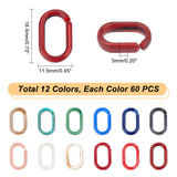720Pcs 12 Colors Acrylic Linking Rings, Quick Link Connectors, Imitation Gemstone Style, For Cable Chains Making, Oval, Mixed Color, 18.5x11.5x5mm, Inner Measure: 14x7mm, 60pcs/color