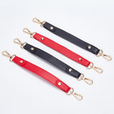 PU Leather Bag Handles, with Zinc Alloy Clasp, for Bag Straps Replacement Accessories, Red, 28x2.3x0.2cm