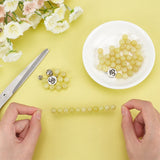 DIY Jewelry Making Kits, Including Natural Lemon Jade Beads, Polyester Tassel Pendant Decorations, Alloy Pendants and Nylon Thread, 8mm, Hole: 1mm, 140pcs/set