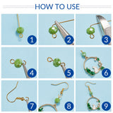 DIY Dangle Earring Making, with Alloy Enamel Pendants, Brass Earring Hooks & Cable Chains & Linking Rings & Eye Pin, Iron Jump Rings, Imitation Jade Glass Beads, 304 Stainless Steel Link, Golden, 74x72x17mm