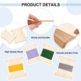 Wood Thread Winding Boards, with Plastic Clips, Navajo White, Boards: 98~110x79~100x2.5~3mm, 60pcs, Clip: 38x8x2.5mm, 60pcs