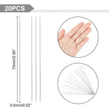 Stainless Steel Collapsible Big Eye Beading Needles, Seed Bead Needle, Beading Embroidery Needles for Jewelry Making, Stainless Steel Color, 7.5x0.05cm, 20pcs/box