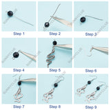 DIY Snake Earring Making Kits, Including Alloy Pendants & Links, Teardrop & Round Glass Pendant & Beads, Brass Earring Hook, Antique Silver, 106Pcs/box
