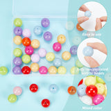 50Pcs Imitation Jade Acrylic Beads, Round, Mixed Color, 20mm, Hole: 3mm