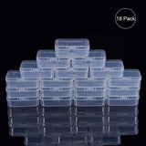 Plastic Bead Containers, Cuboid, Clear, 6.4x4.4x2cm, 18pcs