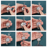 DIY Half Round Pendant Necklace Making Kits, Including Brass & Glass Snap Buttons, Alloy Keychain Findings, 304 Stainless Steel Cable Chains Necklaces, Mixed Shapes, 14Pcs/box