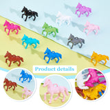 48Pcs 12 colors Opaque Acrylic Pendants, Horse, Mixed Color, 41x42x13mm, Hole: 3.5x4mm, 4pcs/color