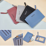 4Pcs 4 Colors PU Leather Wristlet Wallets, Korean Style Change Purse, Credit Card Holder, with Iron Zipper, Rectangle, Mixed Color, 8.7x14x0.9cm, 1pc/color