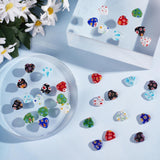 80Pcs 8 Style Handmade Millefiori Lampwork Beads Strands, Heart, Mixed Color, 11~12x12x4~5mm, Hole: 1mm, about 10pcs/style