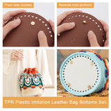 TPR Plastic Imitation Leather Bag Bottoms Set, with Iron Nails, Flat Round, Mixed Color, 15.1x0.3cm, Hole: 4mm, 4pcs/set