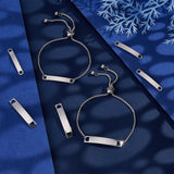 DIY Blank Rectangle Link Slider Bracelet Making Kit, Including 304 Stainless Steel Bracelet Making & Links Connectors, Stainless Steel Color, 38Pcs/box