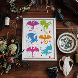 Plastic Hollow Out Drawing Painting Stencils Templates, for Painting on Scrapbook Fabric Tiles Floor Furniture Wood, Dragon, 29.7x21cm