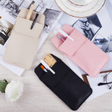 3Pcs 3 Colors PU Leather Pen Bag, Nurse Pen Pocket, Rectangle, Mixed Color, 162x81x5mm, 1pc/color