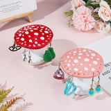 2Pcs 2 Colors Resin Earring Display Stands, Mushroom Earring Display Organizer Holder, for Earring Storage, Mixed Color, 8.5x8.8x7.4cm, Hole: 3~4.5mm, 1pc/color