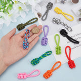 Polyester Braided Cord Zipper Pull Extender, Hand Woven Zip Puller Tip, Mixed Color, 8cm, 12 color, 1pc/color, 12pcs/set