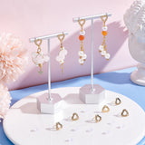 30Pcs 201 Stainless Steel Stud Earring Findings, with 316 Stainless Steel Pin and Hole, Heart, with 50Pcs Plastic Ear Nuts, Golden, 11x11mm, Hole: 1.6mm, Pin: 0.7mm