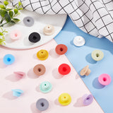 19Pcs 19 Colors Silicone Beads, DIY Nursing Necklaces and Bracelets Making, Chewing Pendants For Teethers, Hat, Mixed Color, 26x12mm, Hole: 2.5mm, 1pc/color