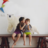 PVC Wall Stickers, Wall Decoration, Bear, 900x390mm, 2pcs/set