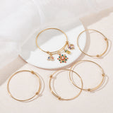 Expandable 316 Surgical Stainless Steel Bangle Making, Real 18K Gold Plated, Inner Diameter: 2-3/8 inch(6cm), 6pcs/bag