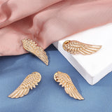 6 Pairs Wing Alloy Brooches, Men's Suit Shirt Collar Lapel Pins, Light Gold, 14x38x1.8mm