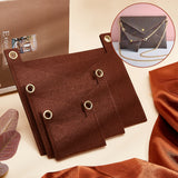 &reg 3Pcs 3 Style Felt Purse Organizer Insert, Mini Envelope Handbag Shaper Premium Felt, Bag Accessories, with Iron Grommets, Rectangle, Coconut Brown, 8~18.4x9.2~22x0.6~1.2cm, Hole: 10mm, 1pc/style