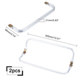 2Pcs Aluminum Purse Frame Handle, for Bag Sewing Craft Tailor Sewer, Platinum, 9.5x30.5x2.1cm