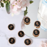 10Pcs 1-Hole Alloy Enamel Buttons, Flat Round with Rose Pattern, Black, 22x9mm, Hole: 2.5mm