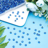 Resin Beads, Flat Round, Evil Eye, Dark Blue, 7.5~8x5~5.5mm, Hole: 1.6mm