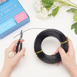 Round Aluminum Wire, Bendable Metal Craft Wire, for DIY Jewelry Craft Making, Black, 18 Gauge, 1mm, 200m/500g(656.1feet/500g), 500g