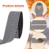 Polyester Twill Tape Ribbon, Herringbone Ribbon, Garment Accessories, Black, 1-5/8 inch(40mm)