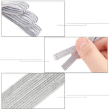 Flat Elastic Cord/Band, with Rubber Inside, Webbing Garment Sewing Accessories, Silver, 6mm, 20yards/bag