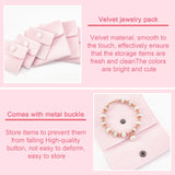8Pcs 2 Style Square Velvet Jewelry Bags, with Snap Fastener, Pink, 7~10x7~10cm, 4pcs/style