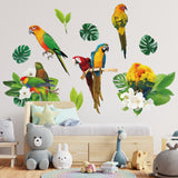 PVC Wall Stickers, Wall Decoration, Parrot Pattern, 980x290mm