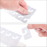 Transparent Self Adhesive Hang Tabs, Euro Slot Hole Foldable Tabs & Foldable J-Hook, Display Tabs for Store Retail Display, Clear, 140x73mm, Single: 35x45x0.4mm