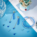 DIY Beads Jewelry Making Finding Kit, Including Glass & Lampwork & Synthetic Quartz Beads, Rondelle, Blue, 400Pcs/box