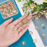 50Pcs Flat Round Alloy Connector Charms, Religion Virgin Mary Links, with Colorful Rhinestone, Nickel Free, Golden, 20x17x2mm, Hole: 1.6mm