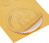 Self Adhesive Gold Foil Embossed Stickers, Medal Decoration Sticker, Word OUTSTRANDING EXCELLENCE, Gold, 22x6x0.05cm, 4pcs/sheet