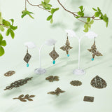 120Pcs 12 Styles Filigree Finding Kits, Including Iron Pendants & Links & Chandelier Component Links, Antique Bronze, 23~91x20~76.5x0.5~3mm, Hole: 1~6x1~3.5mm, 10pcs/style
