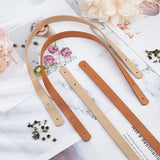 4 Sets 2 Colors PU Leather Bag Handles, with Iron Rivets, for Purse Handles Bag Making Supplies, Mixed Color, 60x1.85x0.35cm, Hole: 3mm, 2 sets/color