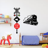 PVC Wall Stickers, Rectangle, for Home Living Room Bedroom Decoration, Train, 390x900mm