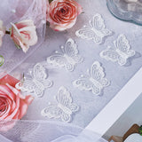 Butterfly Shape Polyester Lace Embroidery Sewing Ornament Accessories, for DIY Garment, Hat, Bag, White, 37x45x1mm