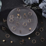 30Pcs Brass Circle Ring Stud Earrings with 30Pcs Friction Ear Nuts for Women, Nickel Free, Real 18K Gold Plated, 12mm, Pin: 0.7mm