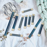 30 sets 5 style Manganese Handbag Internal Flex Frames, Flex Spring Clip, Shrapnel Kiss Lock Purse Frame, Prussian Blue, 15.8~23.8x1.2~1.4x0.15~0.17cm, 6 sets/style