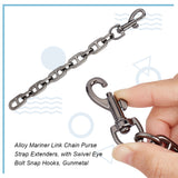 Alloy Mariner Link Chain Purse Strap Extenders, with Swivel Eye Bolt Snap Hooks, Gunmetal, 17.2cm