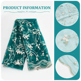 Embroidered Flowers Nylon Fabric, Garment Accessories, Dark Green, 1300x1.5mm