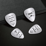 2Pcs 201 Stainless Steel Guitar Picks, Plectrum Guitar Accessories, with 1Pc PU Leather Guitar Clip, for Musical Instrument Accessories, Heart Pattern, 115x47x1.3mm