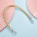 PU Imitation Leather Braided Bag Handle, Bag Strap, with Alloy Snap Clasp, Gold, 49.5x1.3cm, Inner Diameter: 1.5cm