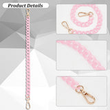 5Pcs 5 Colors Acrylic Imitation Jelly Curb Chain Link Purse Chains, with Alloy Swivel Clasp, Mixed Color, 45cm, 1pc/color