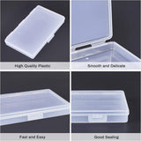 Transparent Plastic Bead Containers, with Hinged Lids, for Beads and More, Rectangle, Clear, 15x9.5x2cm